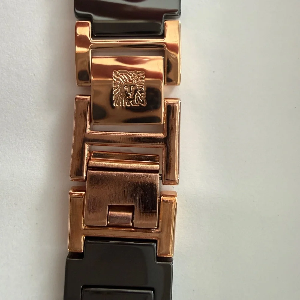 Anne Klein Ceramic Link Fashion Bracelet for Apple Watch, Secure, Adjustable